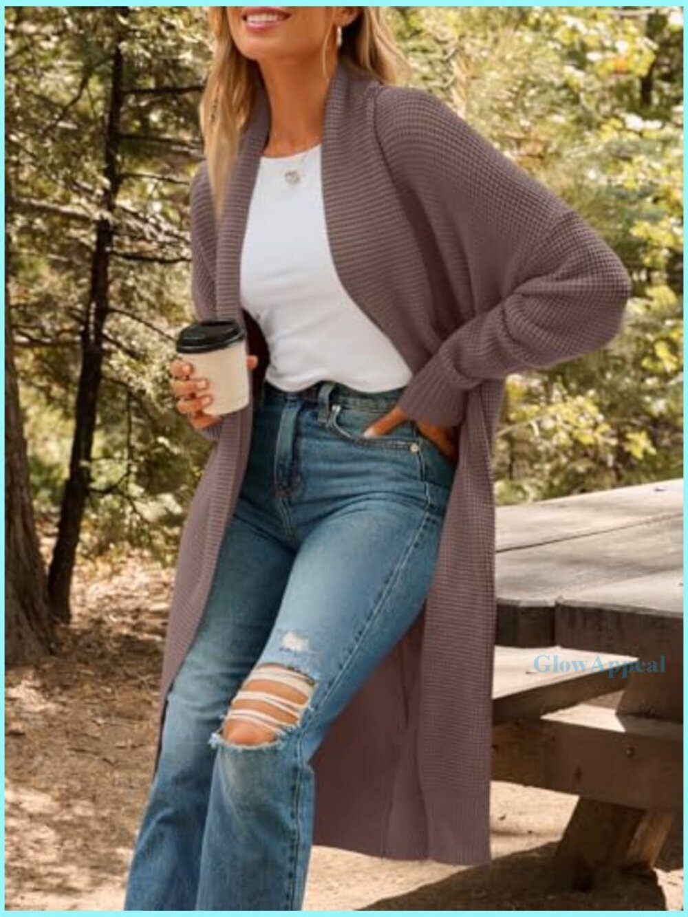 Oversized Long Cardigan Sweater Open Front Winter Coat Fall Fashion - Picture 6 of 7